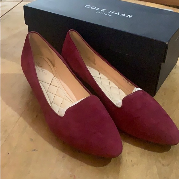 Cole Haan Tali Luxe loafer sz8.5 Cabernet suede - Picture 2 of 7